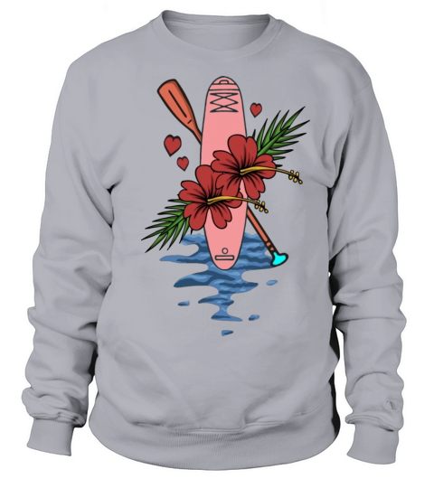 Stand Up Paddling Paddler And Dog Floral Art Sweatshirt Unisex