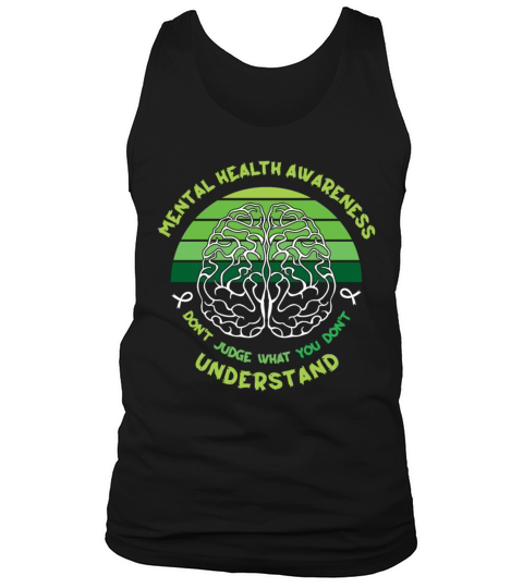 May Green Mental Health Awareness Month Brain Tank Top Unisex