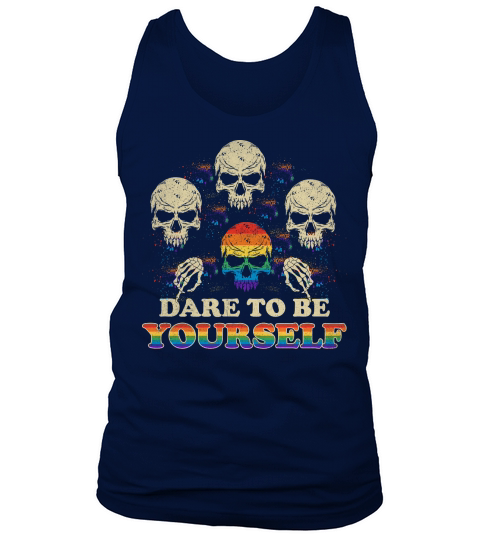 Skull Pride Rainbow Dare To Be Yourself Tank Top Unisex