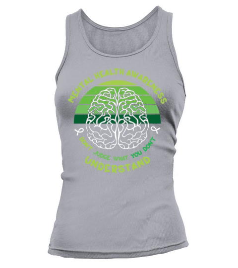 May Green Mental Health Awareness Month Brain Tank top Woman