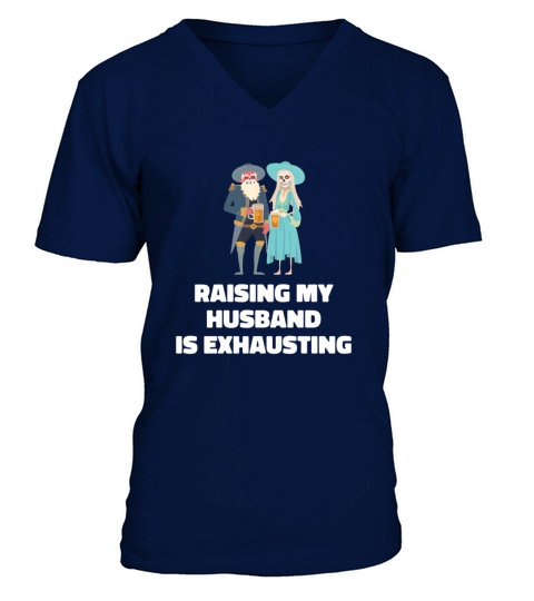Raising My Husband Is Exhausting Vintage Wife V-Neck T-shirt