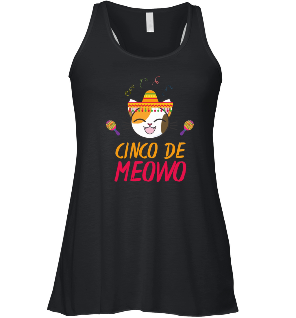 Cinco De Meowo Funny Pun Cinco de mayo Sarcastic Women's Flowy Tank Top