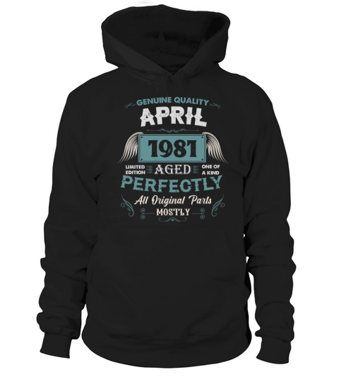 April 1981 Vintage Birthday Present Hoodie Unisex