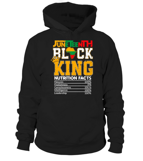 Juneteenth Black King Nutrition African American Mens Boys Hoodie Unisex