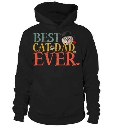 Vintage Best Cat Dad Ever Hoodie Unisex