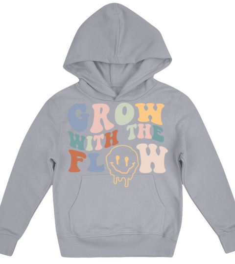 Grow With The Flow 70s Boho Peace Hippie Gift Kids Hoodie