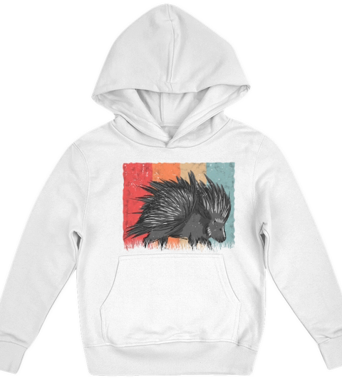 Porcupine Vintage Retro Kids Hoodie
