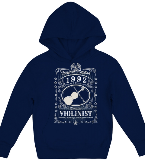 Vintage 1992 Violinist Birthday Gift Violin Player Kids Hoodie