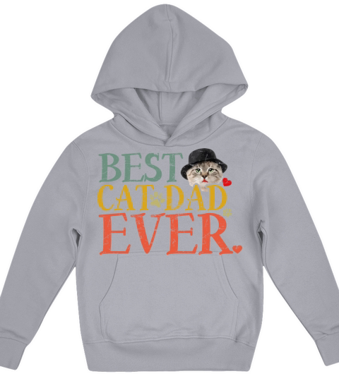 Vintage Best Cat Dad Ever Kids Hoodie