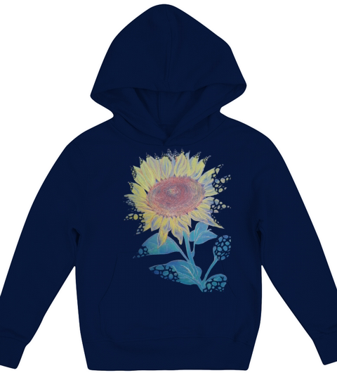 Vintage sunflower hand drawing artistic cut Kids Hoodie