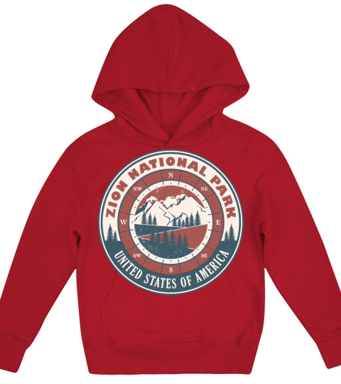 Zion National Park United States Vintage Hiking Kids Hoodie