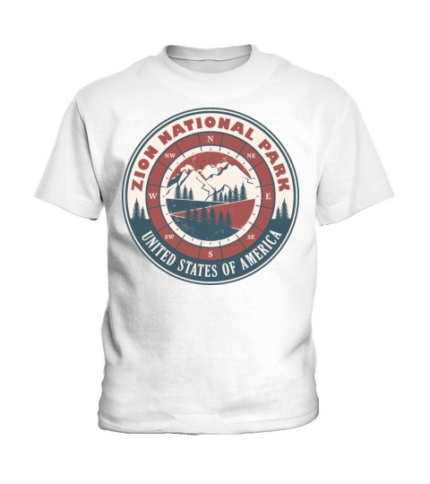 Zion National Park United States Vintage Hiking Kids T-Shirt
