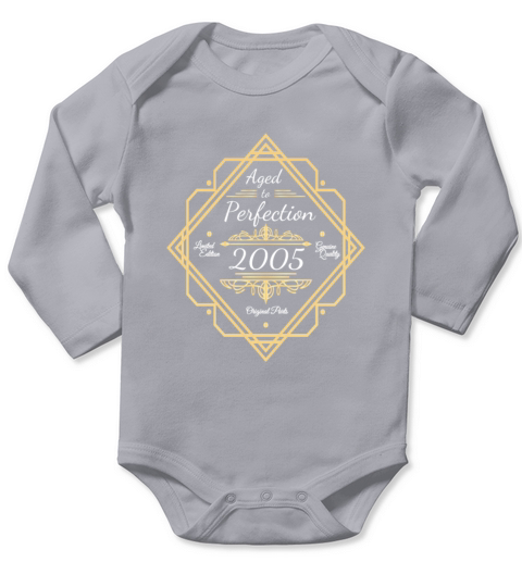 18th Birthday Vintage 2005 with Royal Ornaments Long Sleeve Baby One-Piece