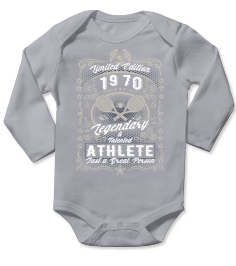 Vintage 1970 Tennis Birthday Gift Sport Hobby Long Sleeve Baby One-Piece