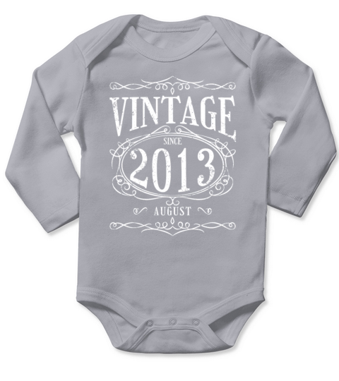 Vintage since August 2013 - Birthday Present Long Sleeve Baby One-Piece