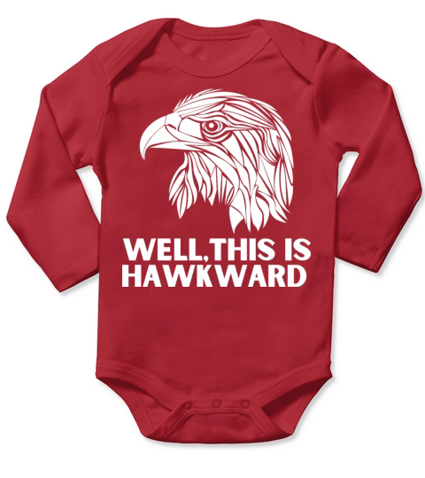 Well This Is Hawkward Funny Pun Long Sleeve Baby One-Piece