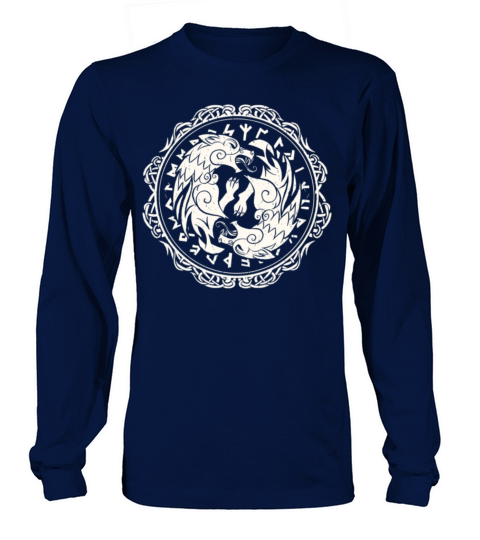 Fenrir Wolf Of Odin Norse Runes Viking Northmen Long sleeved Unisex