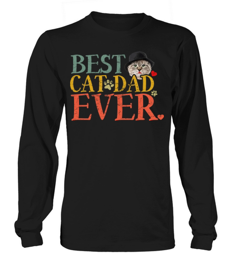 Vintage Best Cat Dad Ever Long sleeved Unisex