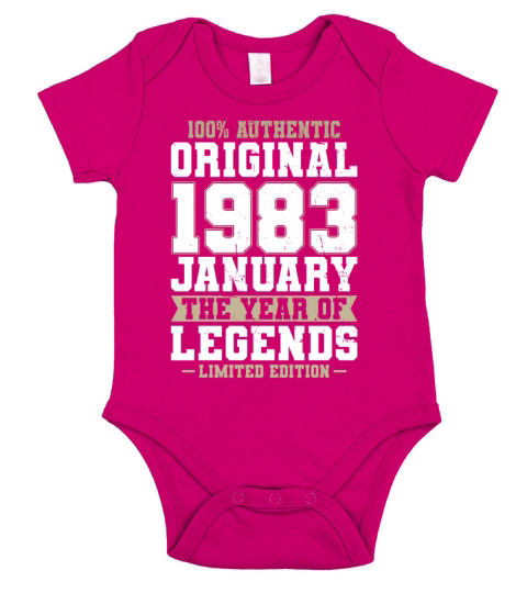 40th birthday january 1983 original 1983 Short Sleeve Baby One-Piece