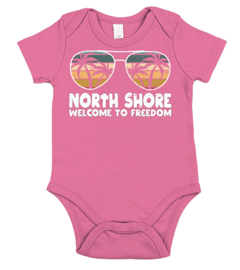North Shore Welcome to Freedom Vacation Sayings Tr Short Sleeve Baby One-Piece
