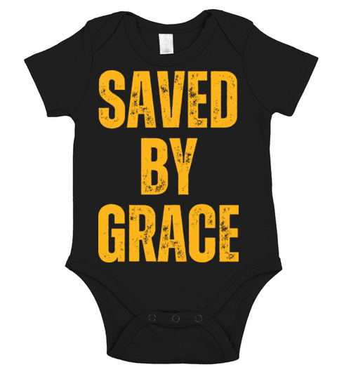 Saved By Grace - Christian Quotes Inspirational Short Sleeve Baby One-Piece