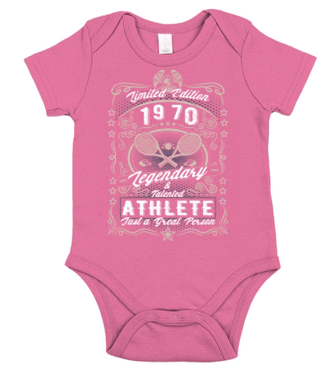 Vintage 1970 Tennis Birthday Gift Sport Hobby Short Sleeve Baby One-Piece