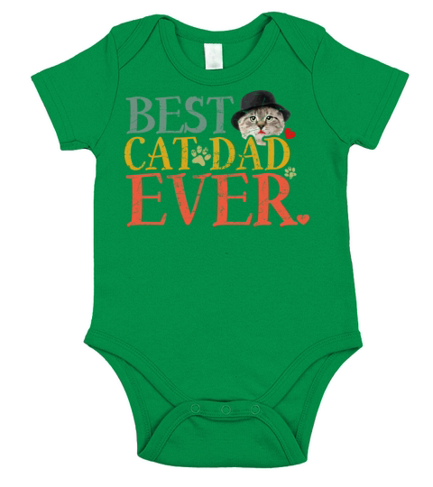 Vintage Best Cat Dad Ever Short Sleeve Baby One-Piece