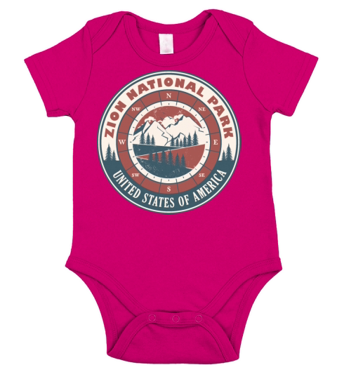 Zion National Park United States Vintage Hiking Short Sleeve Baby One-Piece