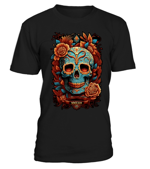 Skull Dia de los Muertos Halloween Tattoo T-Shirt Unisex