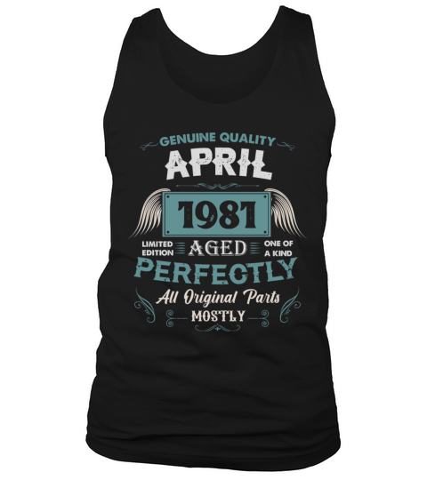 April 1981 Vintage Birthday Present Tank Top Unisex