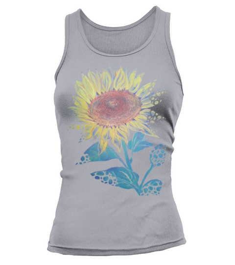 Vintage sunflower hand drawing artistic cut Tank top Woman