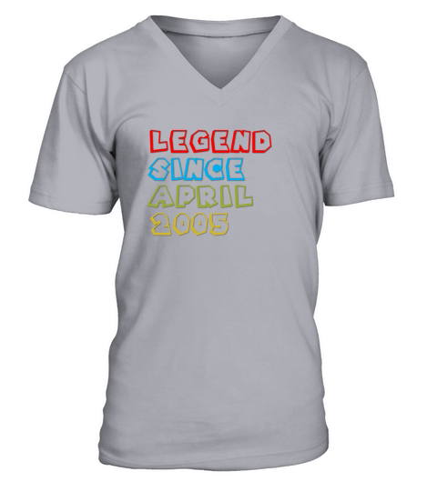 18 Year Old Legend Since April 2005 18th Birthday V-Neck T-shirt
