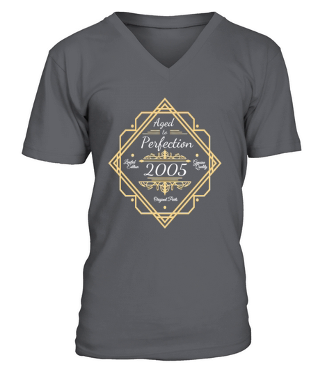 18th Birthday Vintage 2005 with Royal Ornaments V-Neck T-shirt