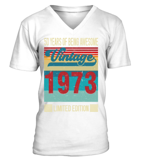 50 Year Old Gifts Vintage 1972 Limited Edition 50 V-Neck T-shirt