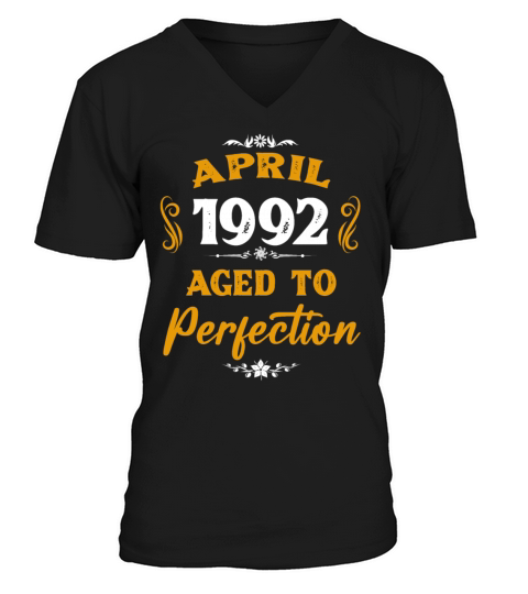 April 1992 Vintage Birthday Present V-Neck T-shirt