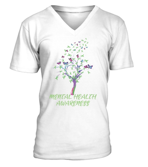 Mental Health Awareness Month In May Green V-Neck T-shirt