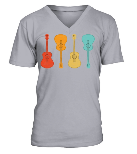 Vintage Acoustic Guitar Guitarist Idea V-Neck T-shirt