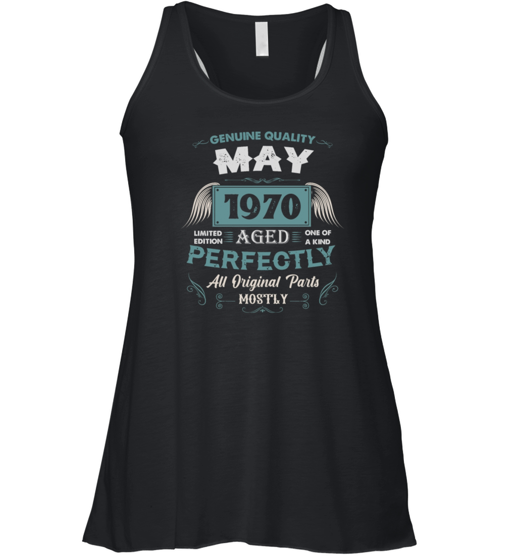 May 1970 Vintage Birthday Present Women's Flowy Tank Top
