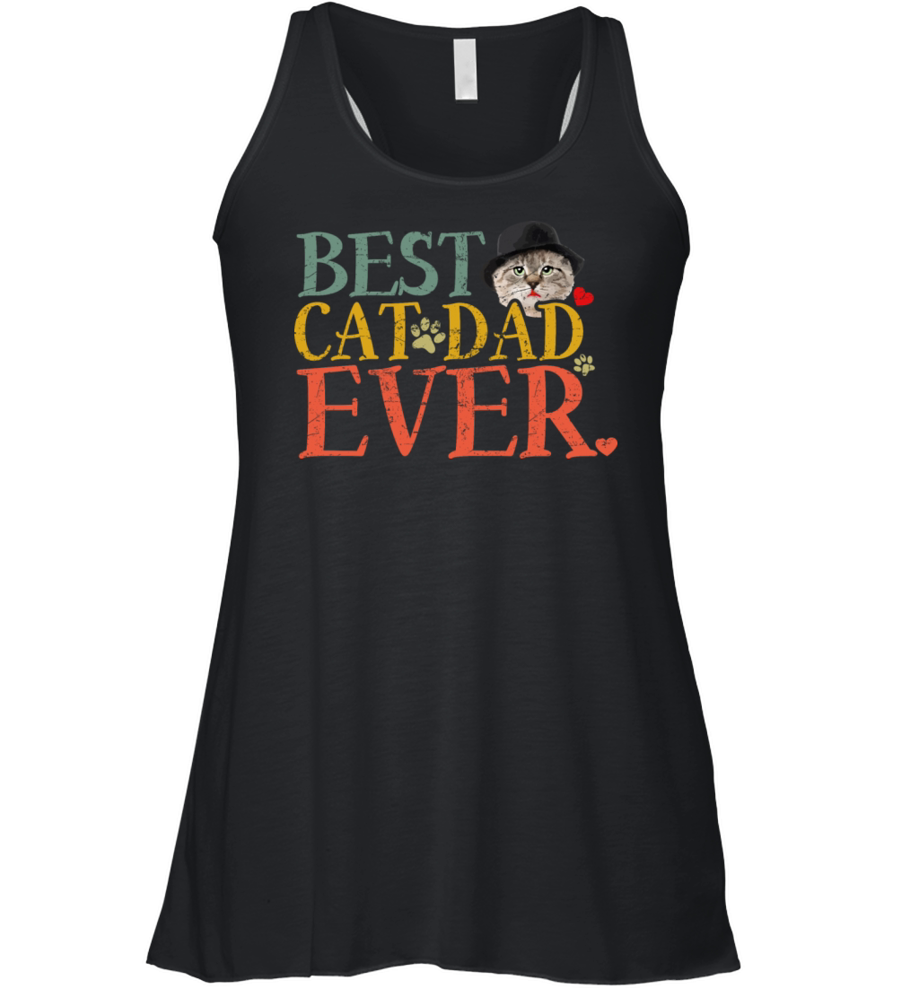 Vintage Best Cat Dad Ever Women's Flowy Tank Top