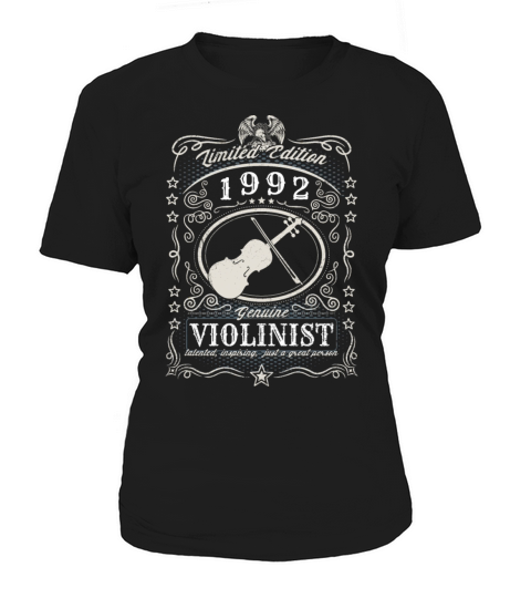 Vintage 1992 Violinist Birthday Gift Violin Player Women's T-Shirt