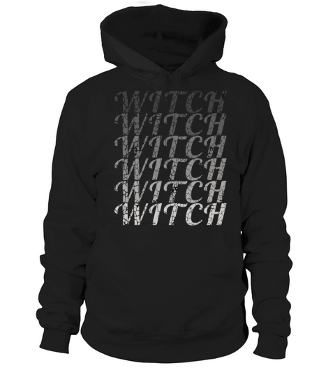 Witch repeated gradual colors Vintage style text Hoodie Unisex