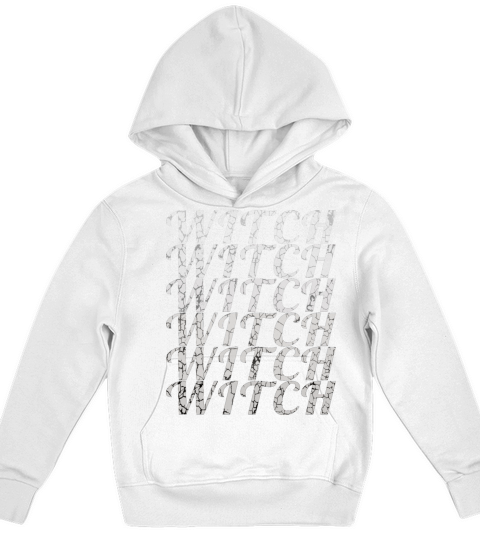 Witch repeated gradual colors Vintage style text Kids Hoodie