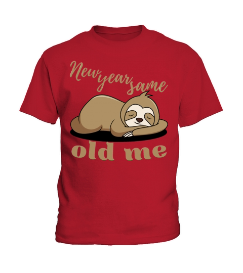 New Year Same Old Me Lazy Sloth Uglu Christmas Kids T-Shirt
