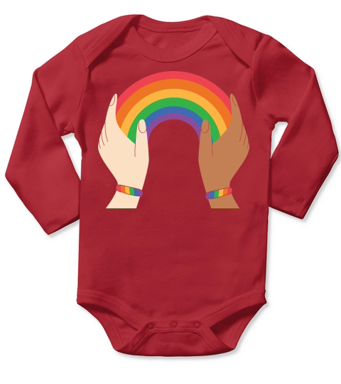 Gay Pride Clothing LGBT Rainbow Long Sleeve Baby One-Piece