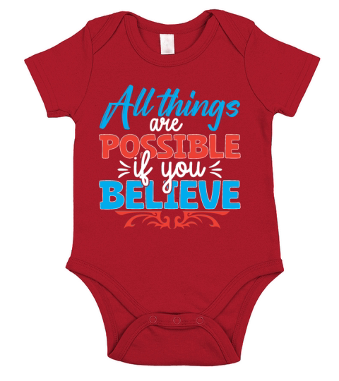 All things are possible if you believe Short Sleeve Baby One-Piece