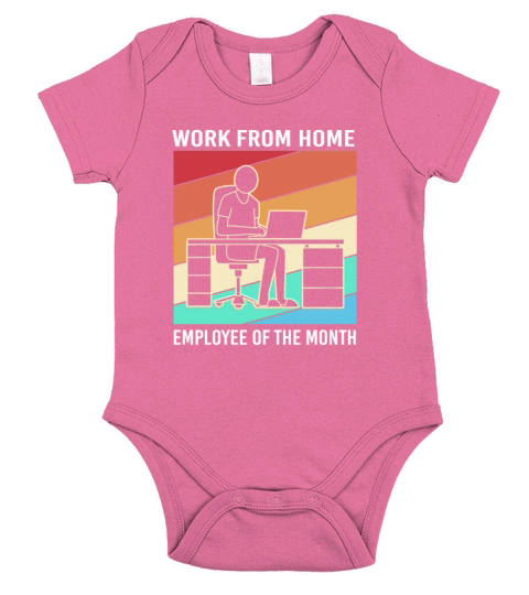 Retro Wfh Work From Home Employee Of The Month Short Sleeve Baby One-Piece