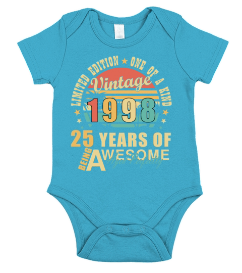 Vintage 1998 25th birthday spit Short Sleeve Baby One-Piece
