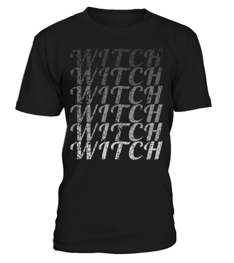 Witch repeated gradual colors Vintage style text T-Shirt Unisex