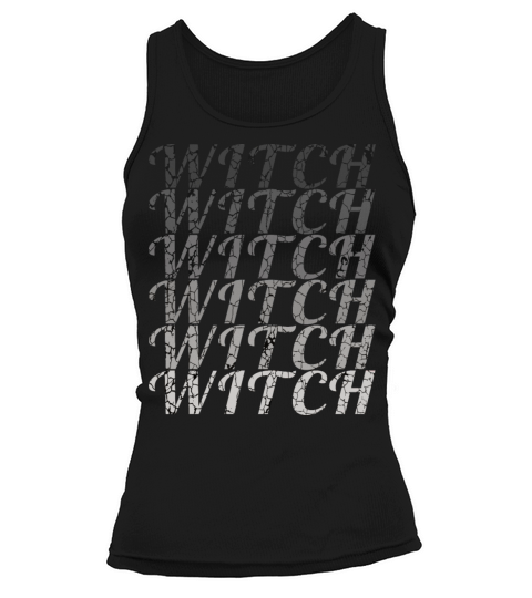 Witch repeated gradual colors Vintage style text Tank top Woman