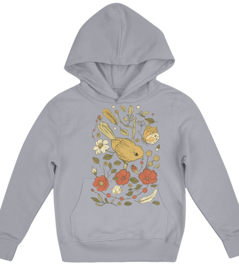 Beige Brown Bird Vintage T-Shirt Kids Hoodie